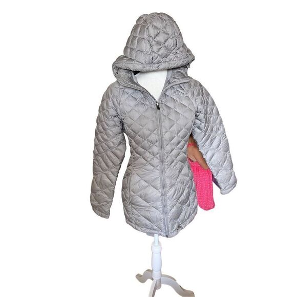 The North Face Women's Quilted Goose Down Hooded Puffer Jacket Gray XS - Picture 1 of 10